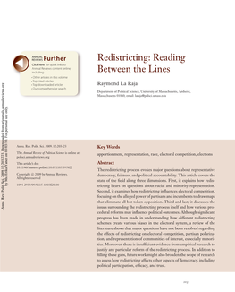 Redistricting: Reading Between the Lines