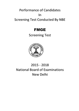 Performance of Candidates in Screening Test Conducted by NBE