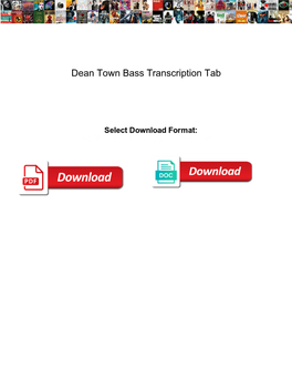 Dean Town Bass Transcription Tab