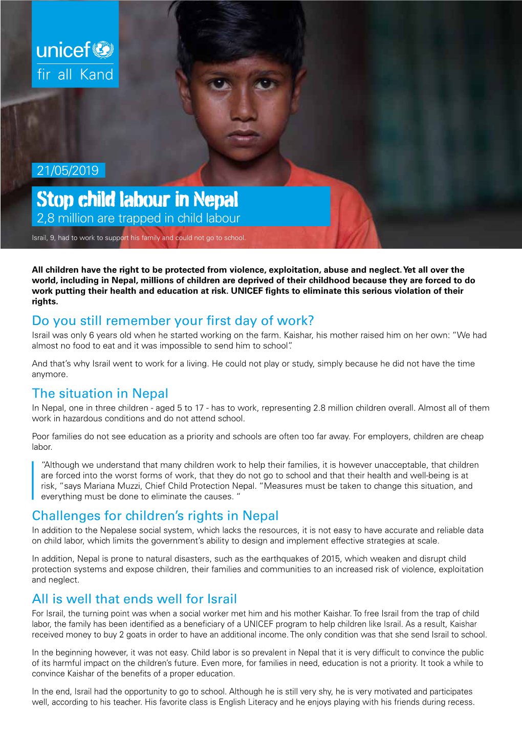 Stop Child Labour in Nepal 2,8 Million Are Trapped in Child Labour