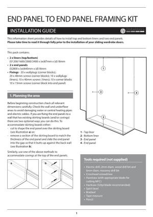 End Panel to End Panel Framing Kit Installation Guide