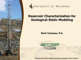 Reservoir Characterization for Geological Static Modeling