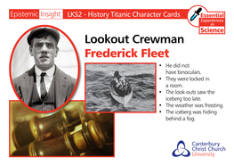History Titanic Character Cards