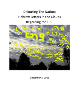 Delousing the Nation: Hebrew Letters in the Clouds Regarding the U.S