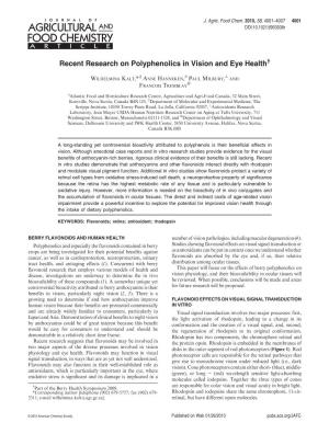 Recent Research on Polyphenolics in Vision and Eye Health†