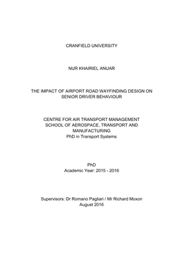 Cranfield University Nur Khairiel Anuar the Impact Of