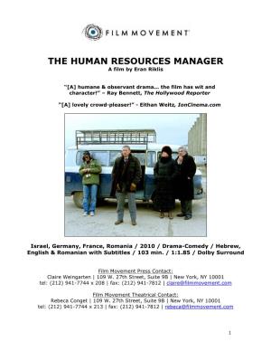 THE HUMAN RESOURCES MANAGER a Film by Eran Riklis