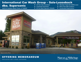 International Car Wash Group – Sale-Leaseback Dba. Supersonic