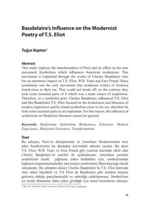 Baudelaire's Influence on the Modernist Poetry of T.S. Eliot