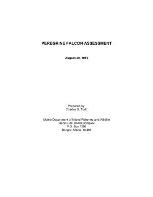 Peregrine Falcon Assessment