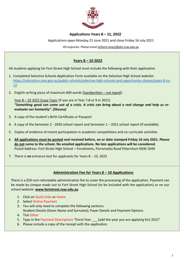 10 2022 Administration Fee for Years 8 – 10