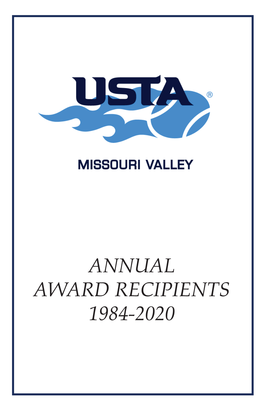 ANNUAL AWARD RECIPIENTS 1984-2020 Index of Awards