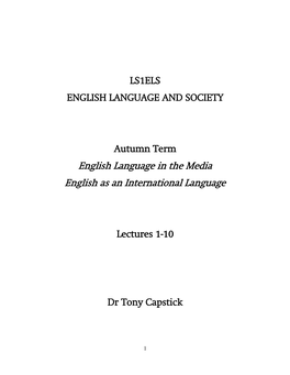 Module: English Language and Society