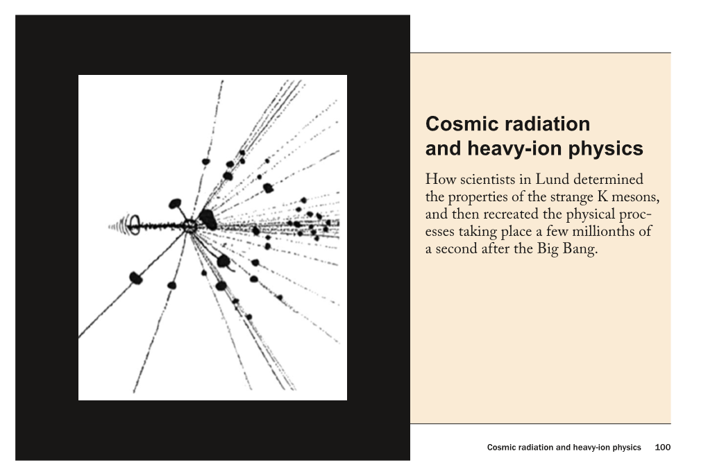 Cosmic Radiation and Heavy-Ion Physics