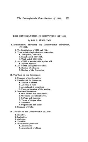 The Pennsylvania Constitution of 183S. 301