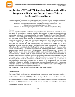 A Case of Olkaria Geothermal System, Kenya