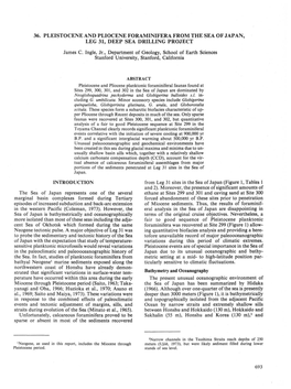 36. PLEISTOCENE and PLIOCENE FORAMINIFERA from the SEA of JAPAN, LEG 31, DEEP SEA DRILLING PROJECT James C