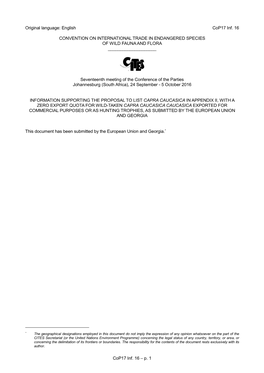 Working Document for CITES Cop16