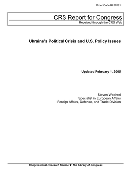 Ukraine's Political Crisis and U.S. Policy Issues