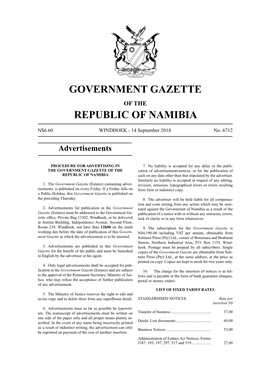 Government Gazette Republic of Namibia