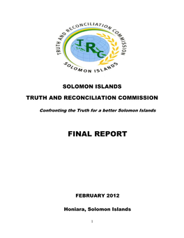 Solomon Islands-Truth and Reconciliation Commission Final