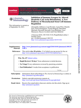 Regulation Pathway of Mesenchymal Stem Cell Immune Dendritic Cell