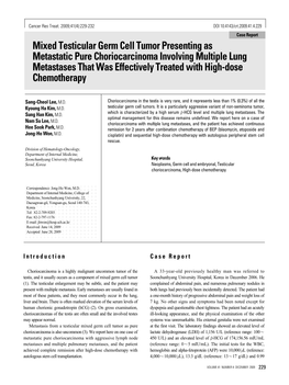 Mixed Testicular Germ Cell Tumor Presenting As Metastatic Pure