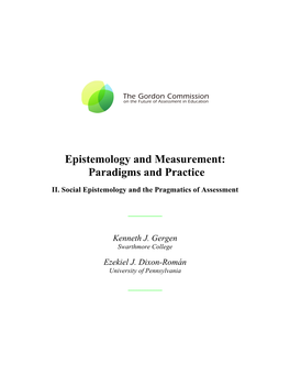 Epistemology and Measurement: Paradigms and Practice