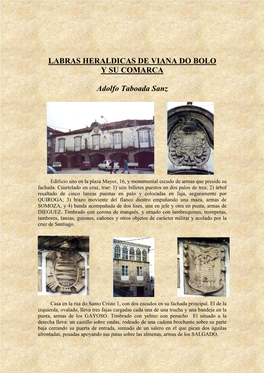 Labras Heraldicas De Viana Do Bolo Y Comarca