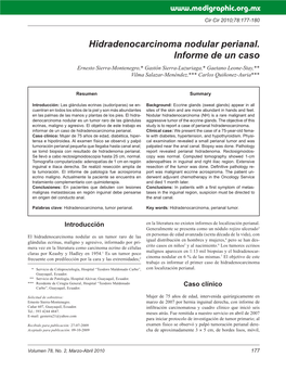 Hidradenocarcinoma Nodular Perianal. Informe De Un Caso