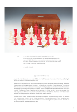 95 a Club Size Jaques Staunton Ivory Chess Set