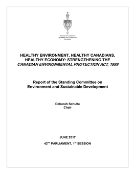 Strengthening the Canadian Environmental Protection Act, 1999