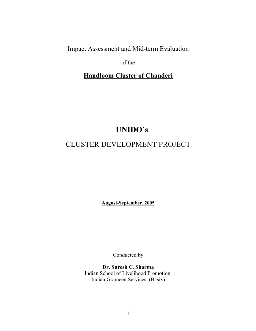 Handloom Cluster of Chanderi UNIDO's