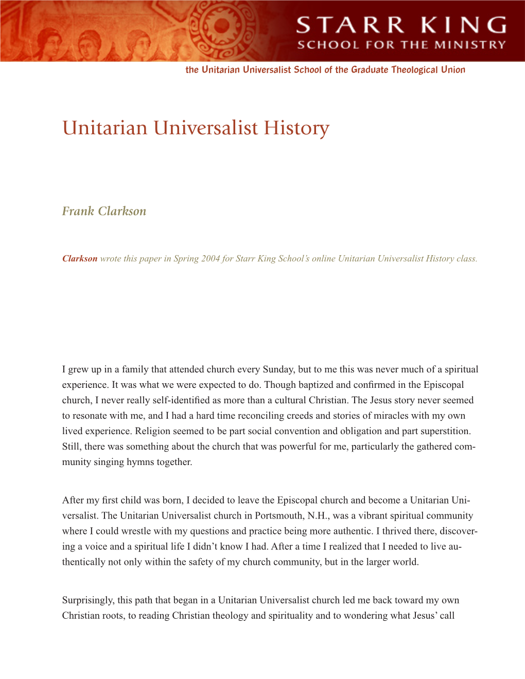 Unitarian Universalist History