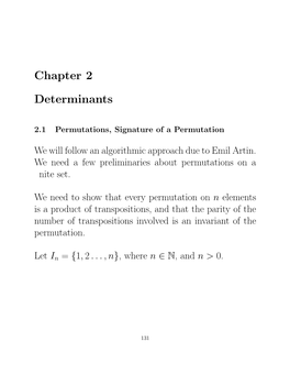 Chapter 2 Determinants
