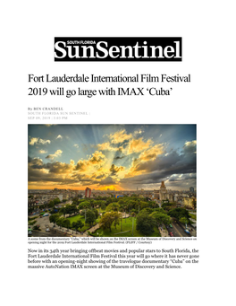 Fort Lauderdale International Film Festival 2019 Will Go Large with IMAX ‘Cuba’