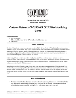 Cartoon Network CROSSOVER CRISIS Deck-Building Game