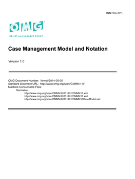 Case Management Model and Notation