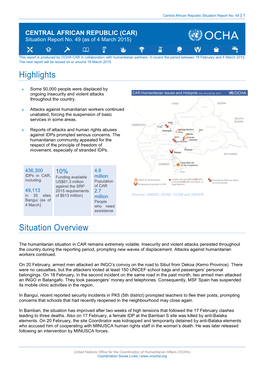 Highlights Situation Overview