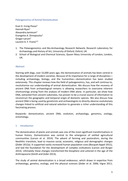 Paleogenomics of Animal Domestication