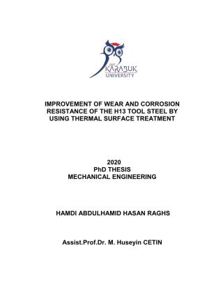 Improvement of Wear and Corrosion Resistance of the H13 Tool Steel by Using Thermal Surface Treatment