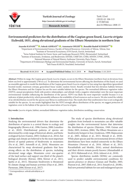 Environmental Predictors for the Distribution of the Caspian