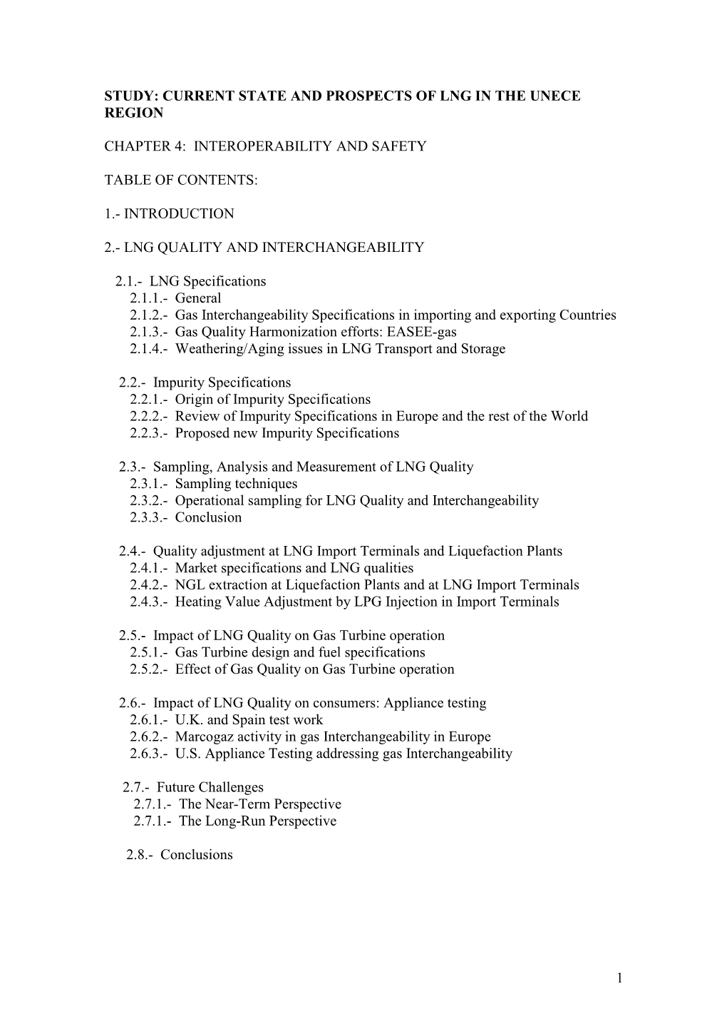 Current State and Prospects of Lng in the Unece Region