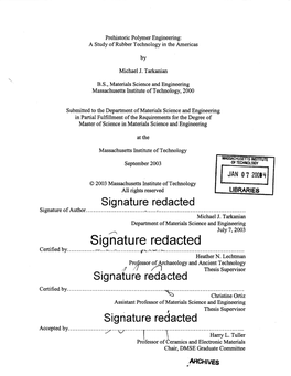 Signature Redacted Signature of a Uthor