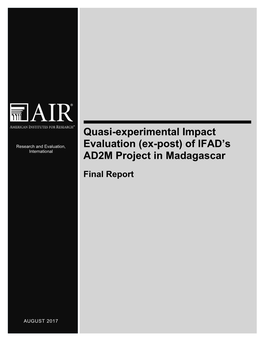Quasi-Experimental Impact Evaluation of IFAD's AD2M Project In