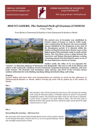 MOUNT LOZERE, the National Park of Cévennes (UNESCO) 6 Days/7 Nights
