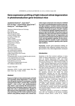 Gene Expression Profiling of Light-Induced Retinal Degeneration in Phototransduction Gene Knockout Mice