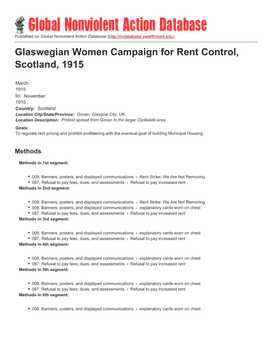 Glaswegian Women Campaign for Rent Control, Scotland, 1915