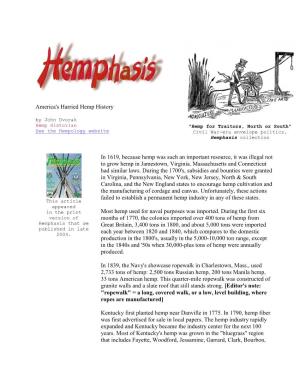 America's Harried Hemp History in 1619, Because Hemp Was Such An