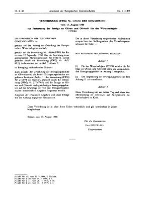 Gestützt Auf Die Verordnung Nr. 136/66/EWG Des Ra Geändert Durch Die Vero